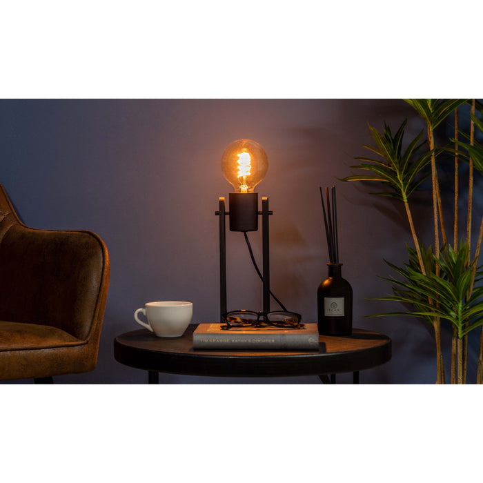 EGLO Plimsoll Tafellamp - E27 - 25,5 cm - Zwart - Hout