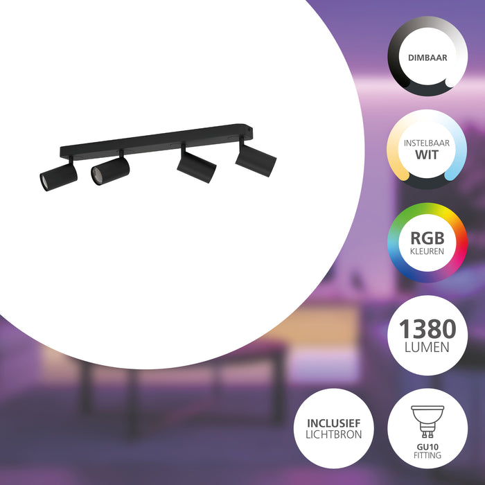 EGLO connect.z Telimbela-Z Smart Spot - GU10 - 58 cm - Zwart