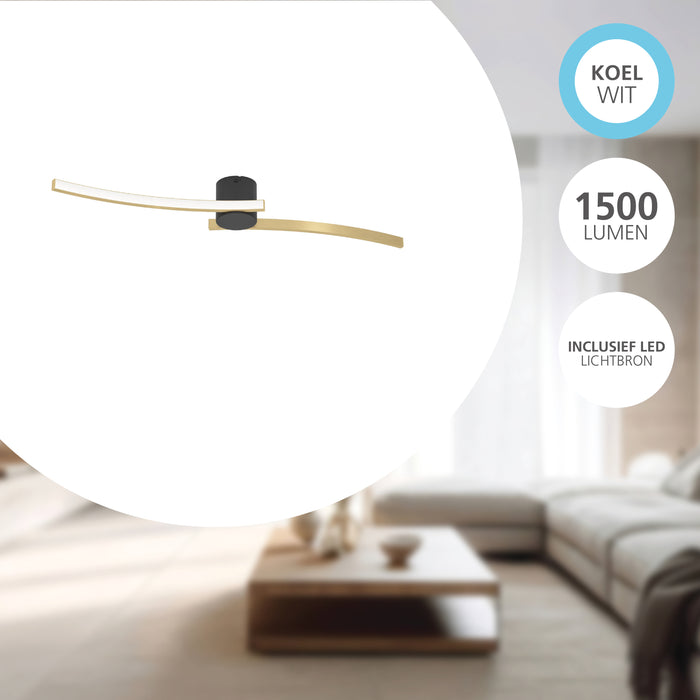 EGLO Aieta Plafonnière - LED - Kunststof - Zwart|Goud