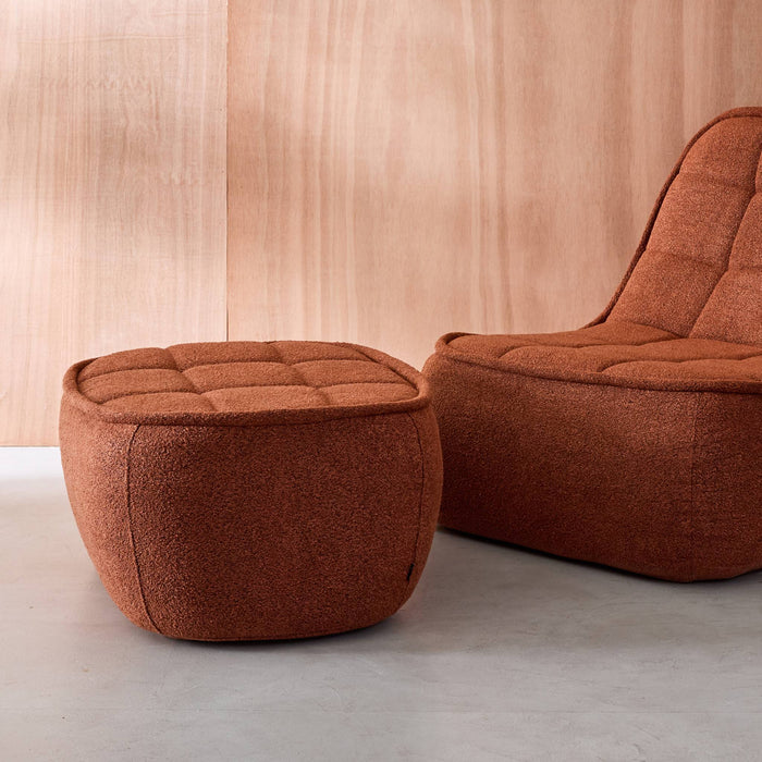 sweeek - Poef, voetenbank voor Boni fauteuil bouclé stof 1 zitplaats