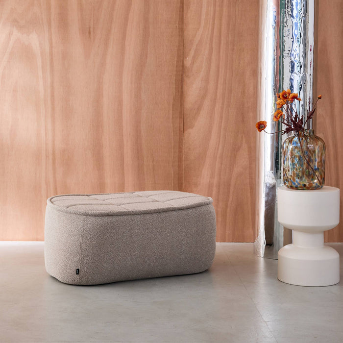 sweeek - Poef, voetenbank voor Boni fauteuil bouclé stof 1 zitplaats