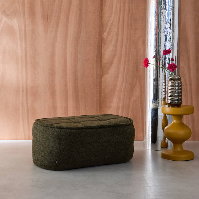 sweeek - Poef, voetenbank voor Boni fauteuil bouclé stof 1 zitplaats