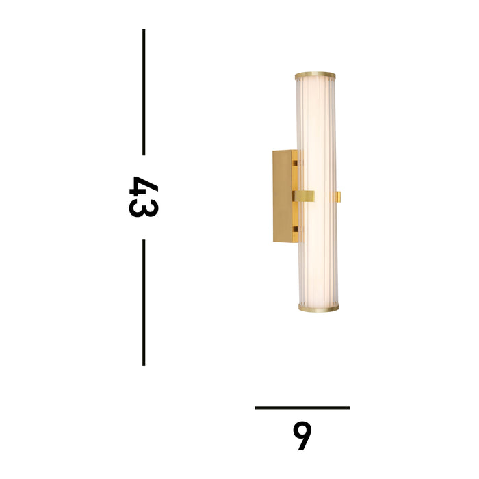 Searchlight Clamp Wandlamp H 43 cm - Goud