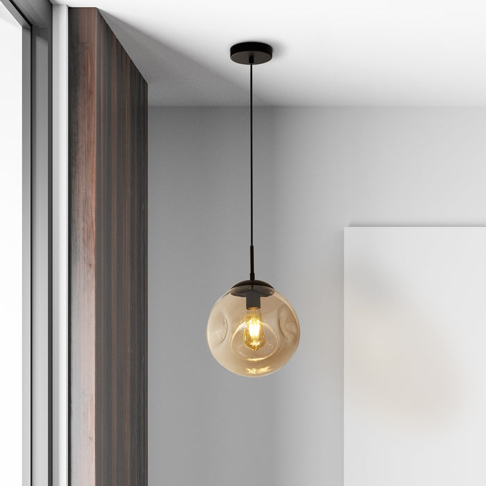 Searchlight Punch Hanglamp 1-lichts - Zwart / Champagne