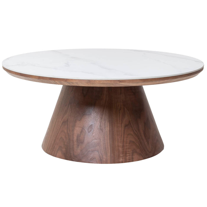 Giga Meubel - Salontafel Alba Walnoot Keramisch 80cm Rond
