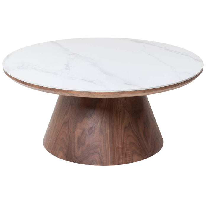 Giga Meubel - Salontafel Alba Walnoot Keramisch 80cm Rond