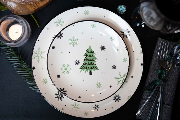 Cookinglife Kerstservies - Aardewerk - Groen 18-delig | 6 personen