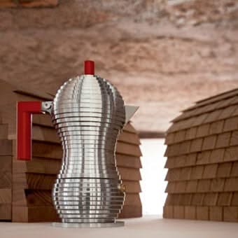 Alessi Percolator Pulcina - MDL02|3 R - Rood - 3 kops - door Michele De Lucchi