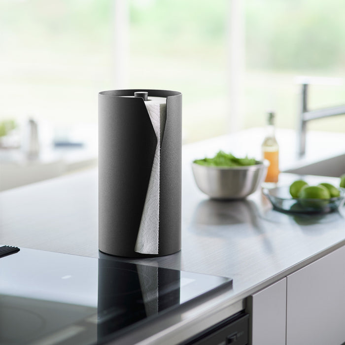 Yamazaki Tower Keukenrolhouder rond - Zwart