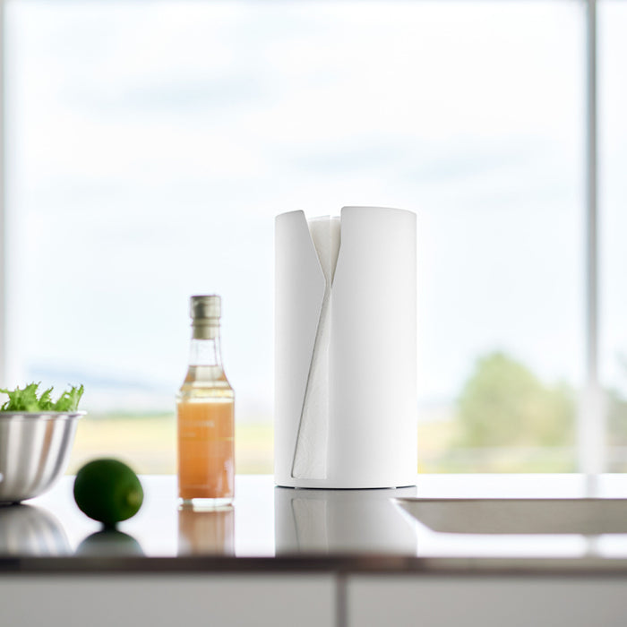 Yamazaki Tower Keukenrolhouder rond - Wit