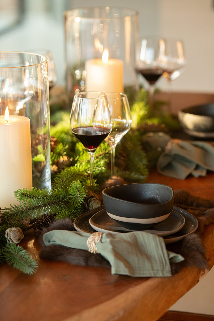 J-Line kom - keramiek - zwart|taupe