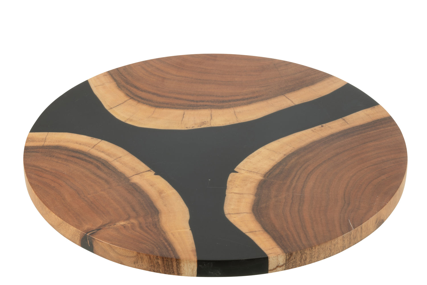 J-Line snijplank Rond - hout|epoxyhars - naturel|zwart