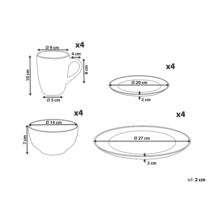 Beliani - MARJORAM - 16-delige serviesset - Wit - Porselein
