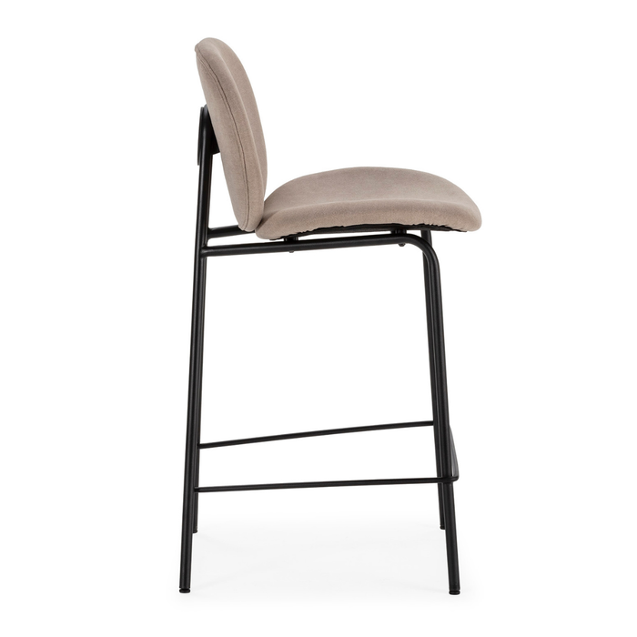 Calicosy - Set 2 barkrukken CORI - L43 cm - Stof & zwart metaal