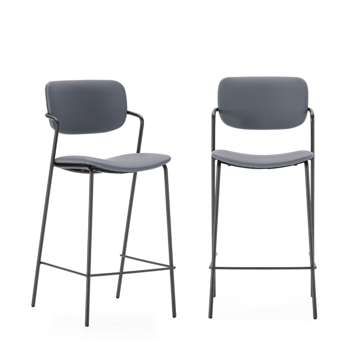 Calicosy - Set 2 barkrukken MAIKA - H66 cm - Zwart metaal