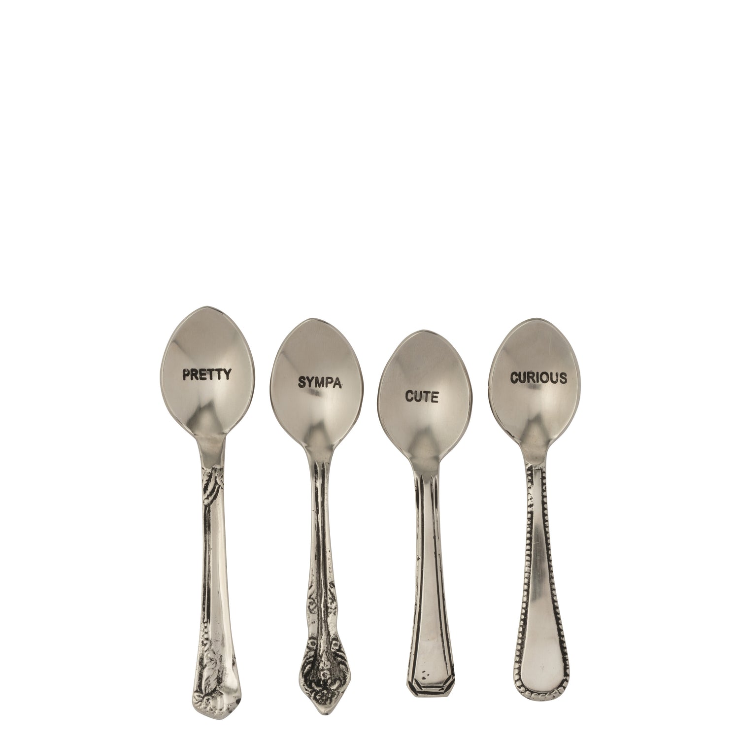 J-Line lepel Messing - brass - zilver - doos van 4