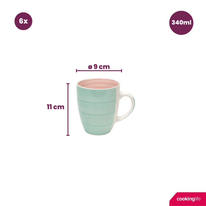 Cookinglife Mokken Pastel Harmony 340 ml - 6 Stuks