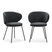 Calicosy - Set 2 stoelen RUSH - L60 cm - Stof & zwart metaal