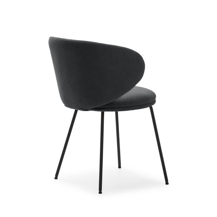 Calicosy - Set 2 stoelen RUSH - L60 cm - Stof & zwart metaal