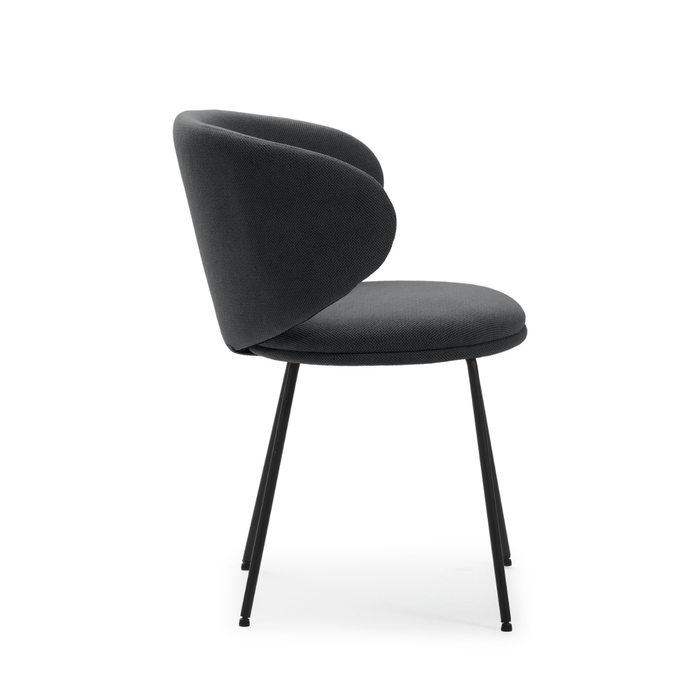 Calicosy - Set 2 stoelen RUSH - L60 cm - Stof & zwart metaal