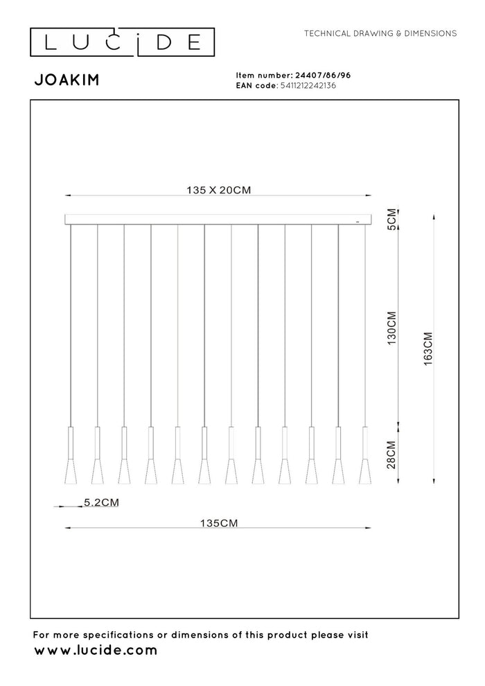 Lucide Premium JOAKIM Hanglamp - Koffie