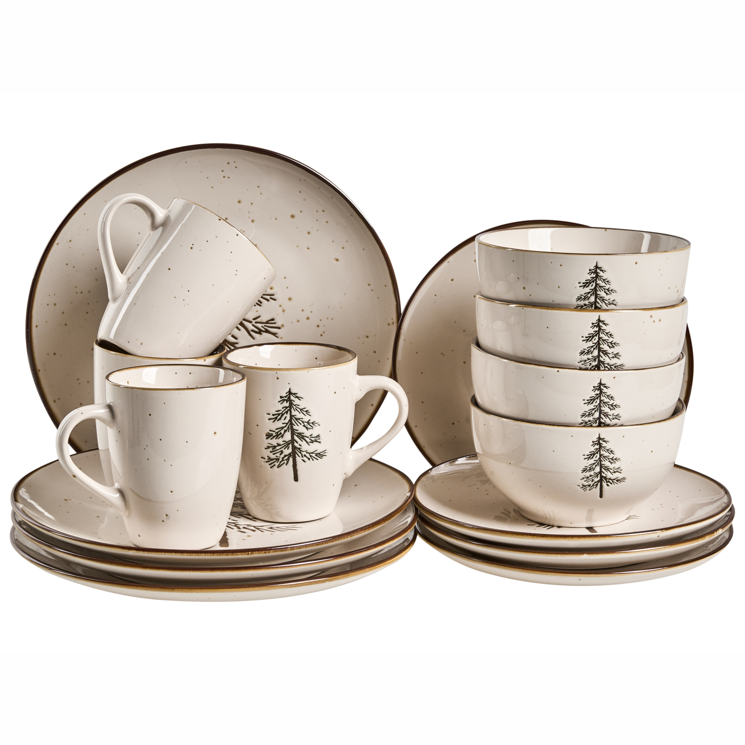 Beliani - CLOVES - 16-delige serviesset - Gebroken wit - Steengoed