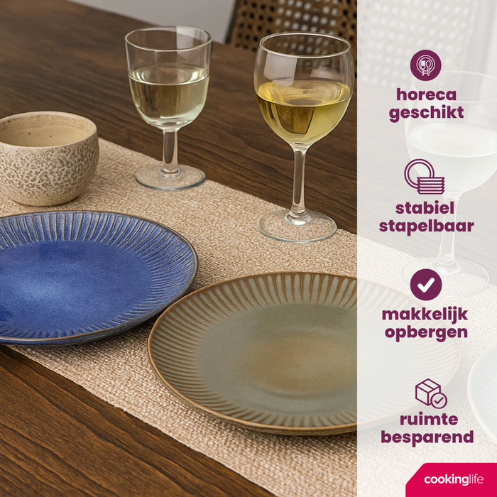 Cookinglife Ontbijtborden | Dessertborden Aqua Maris ø 21 cm - 6 Stuks