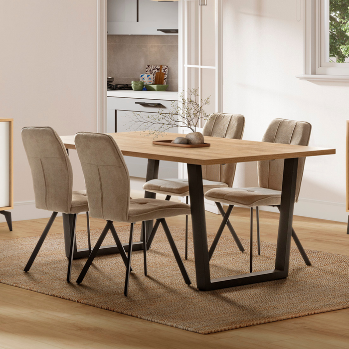 Calicosy - MERY Set van 4 stoelen in stof - H48 cm