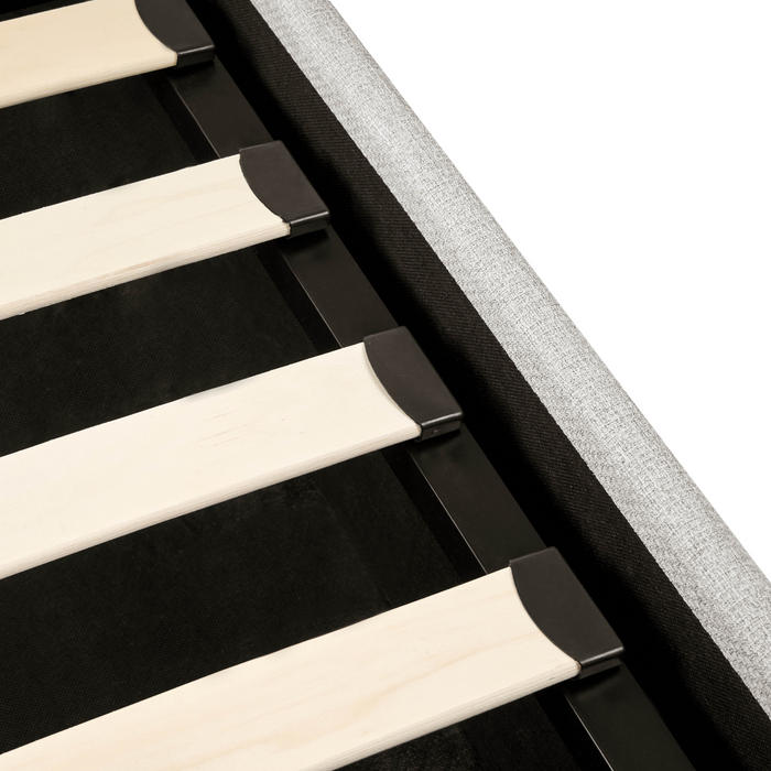 Beliani-DINAN-Tweepersoonsbed-Lichtgrijs-180 x 200 cm-Polyester