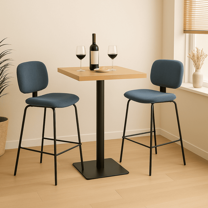 Calicosy - Set van 2 krukken in ribfluweel ARUS - H65 cm - Blauw