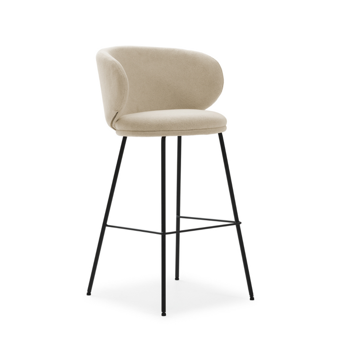 Calicosy - Set van 2 krukken in stof met zwarte RUSH - H65 cm