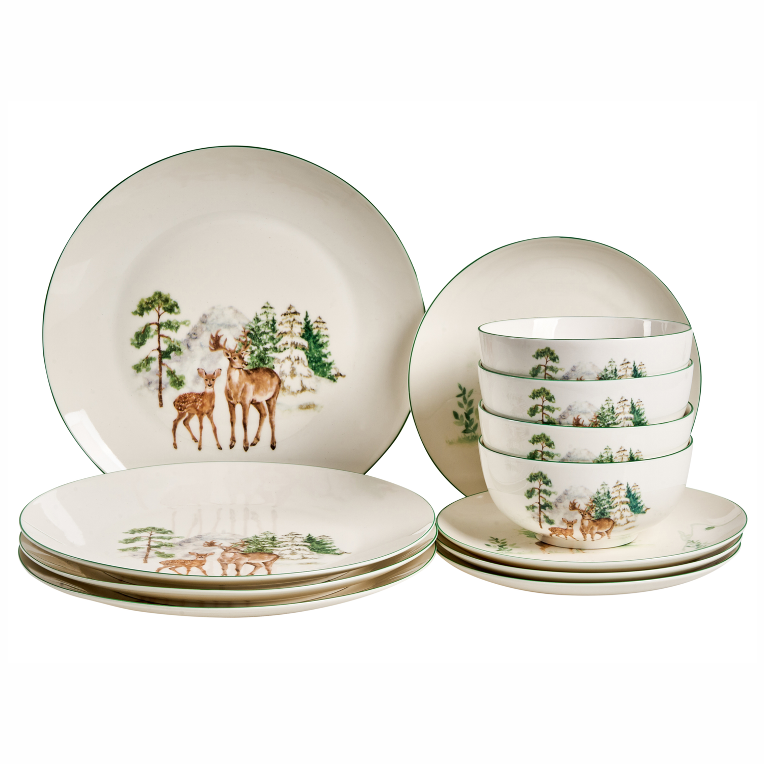 Beliani - CHILI - 12-delige serviesset - Wit - Porselein