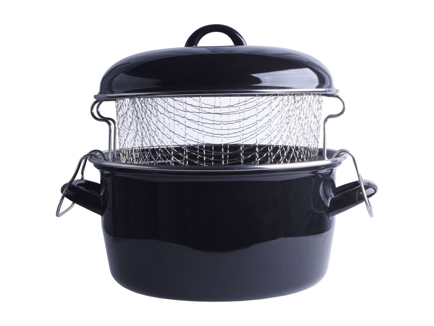 Emaille Frituurpan Met Mand ø 24 cm