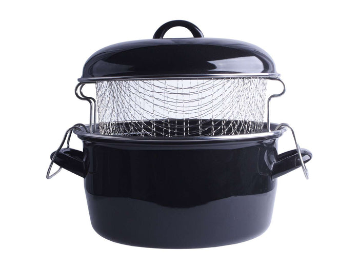 Emaille Frituurpan Met Mand ø 24 cm