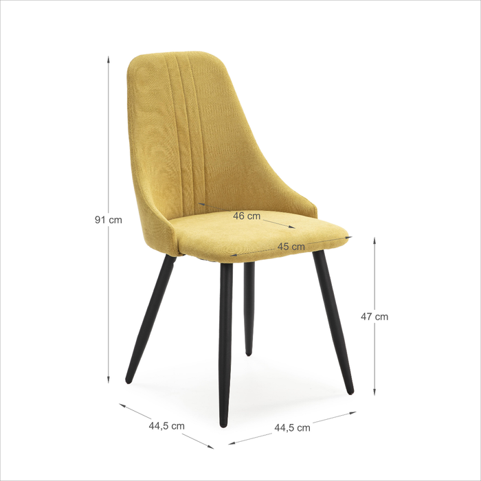 Calicosy - MANI Set van 4 stoelen in stof - H91 cm