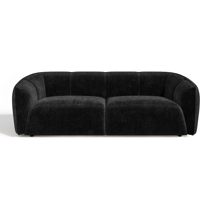 4-zits bank van zwart fluweel