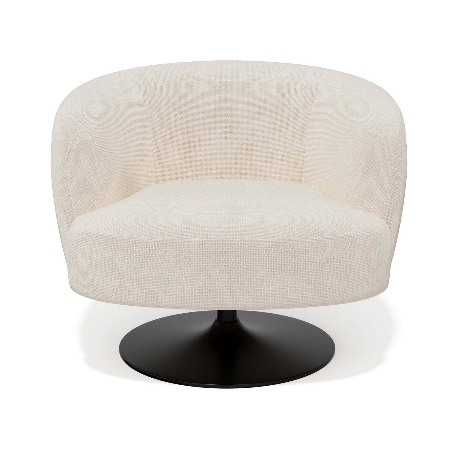 Crème chenille fluwelen draaifauteuil