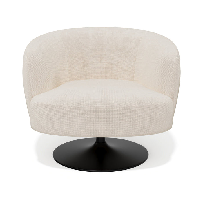 Crème chenille fluwelen draaifauteuil