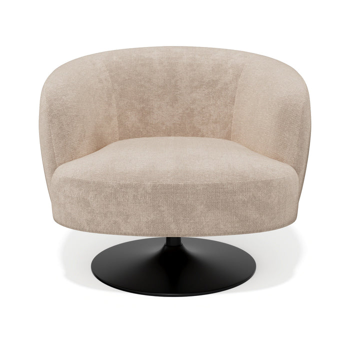 Donkerbeige chenille fluwelen draaifauteuil