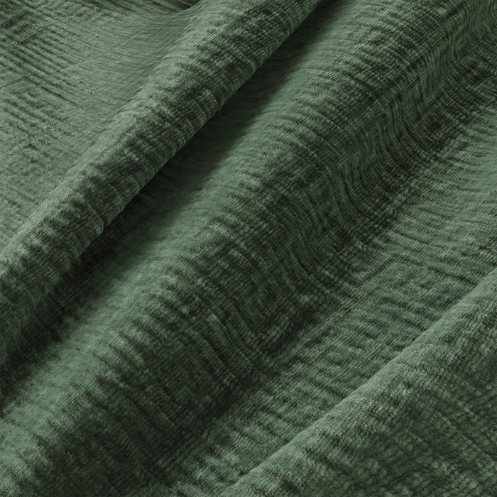 Rechte fluwelen bank met 5 zitplaatsen en smaragdgroen patroon, 310 cm