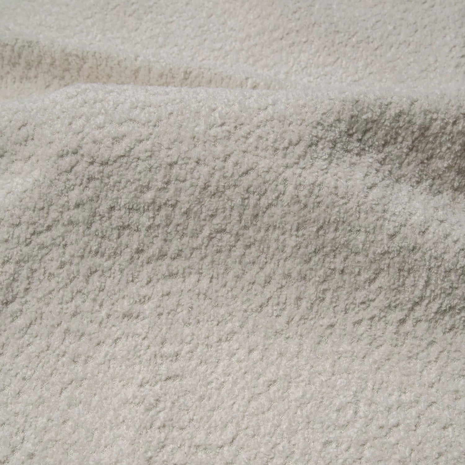 Linker 5-zitsbank, crèmekleurige boucléstof, 310 cm