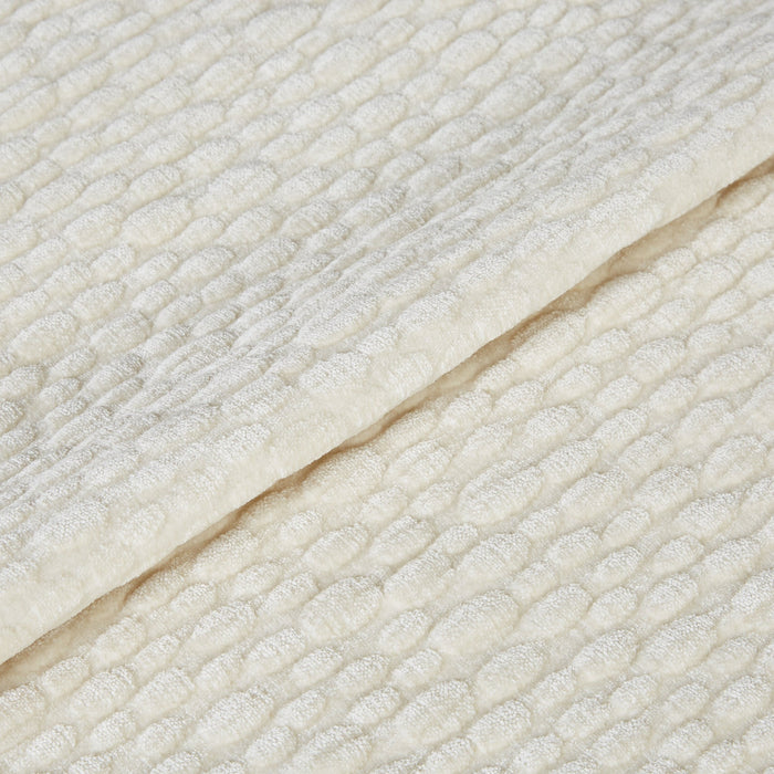 Vierzitsbank in crèmekleurig, gestructureerd fluweel.