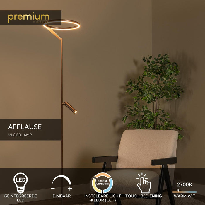 Lucide Premium APPLAUSE Vloerlamp - Koffie