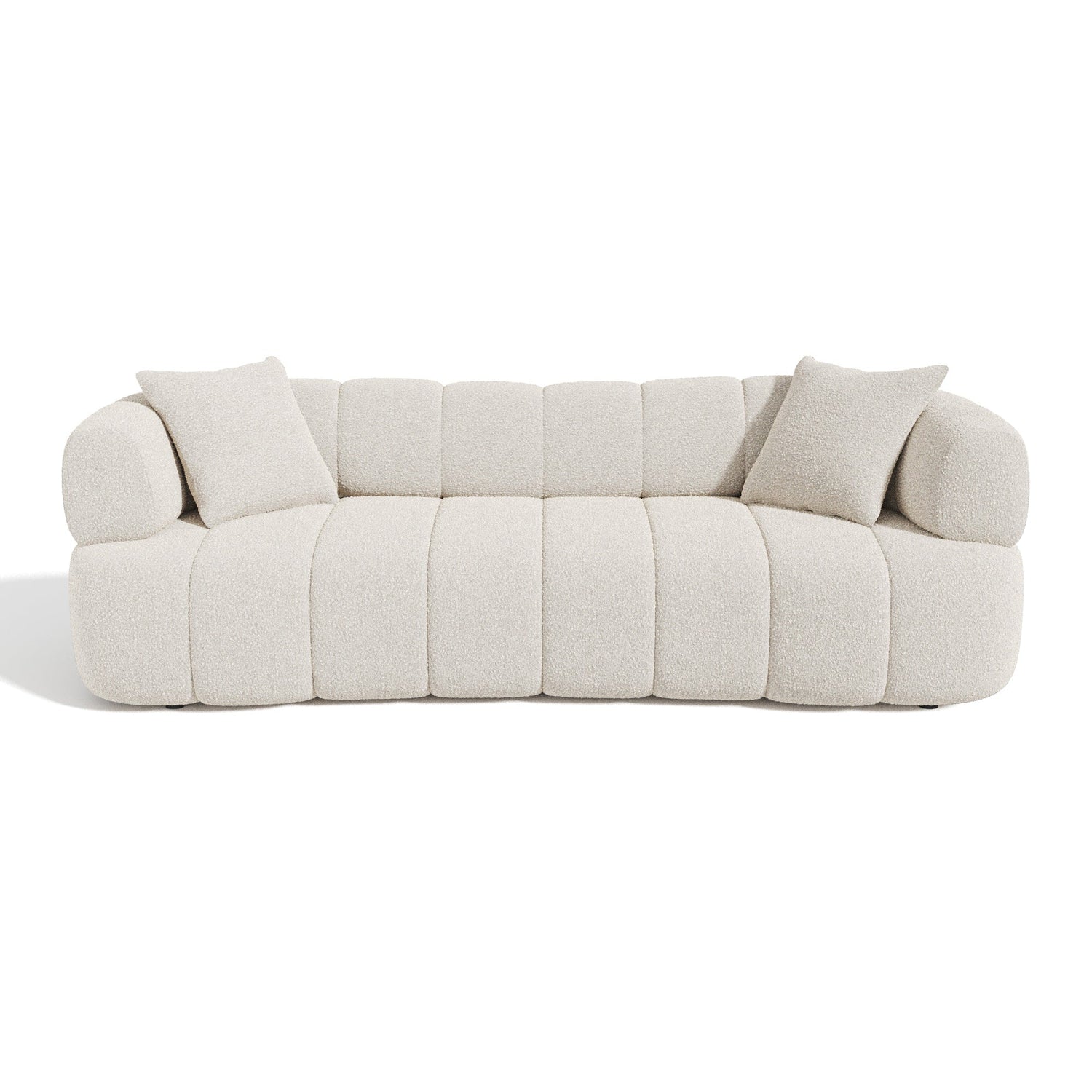 4-zitsbank in crèmekleurige badstof