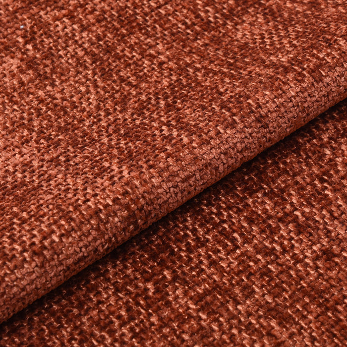 4-zits sofa en poef in terracotta chenille fluweel