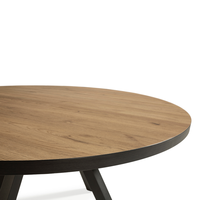 Calicosy - Ronde tafel met zwarte metalen poten BENI - H77 cm