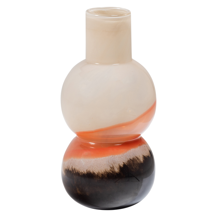 WOOOD Marjon Vaas - Handgevormd -  Glas - Bruin - 30x14x14