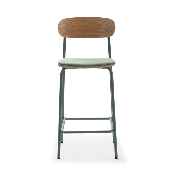 Calicosy - Set 2 barkrukken ADRIANA - H66 cm - Stof - Aquamarijn