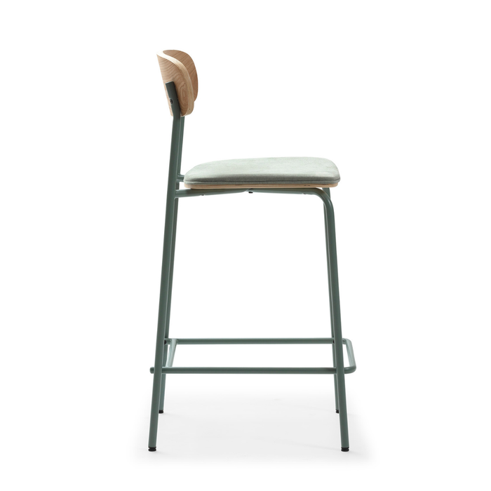 Calicosy - Set 2 barkrukken ADRIANA - H66 cm - Stof - Aquamarijn