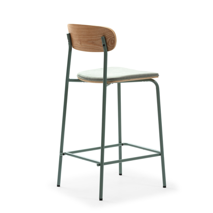 Calicosy - Set 2 barkrukken ADRIANA - H66 cm - Stof - Aquamarijn